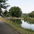 der Veloweg bei Schleuse am Doubs-Kanal