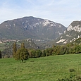 Landschaft bei Arcine, mit Le Sorgia und der Montagne de Vuache