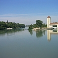 gestaute Rhone bei Jons