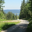 Blick von der Forêt auf den Lac des Rousses