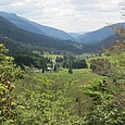 Blick übers obere Valserine-Tal